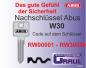 Preview: Nachschlüssel Abus W30